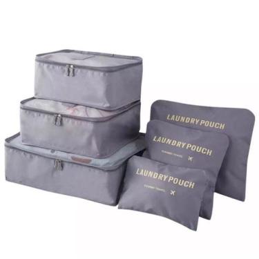 Imagem de Organizador de Mala de Bagagem Viagem Kit 6 Peças Bolsa - oem, Cinza