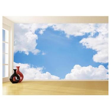 Imagem de Papel De Parede 3D Paisagem Céu Azul Nuvens 3,5M Nsk117 - Você Decora