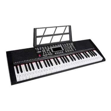 Imagem de Teclado Musical Arranjador, 61 Teclas, 200 Timbres, 200 Ritmos, Display LED, com Microfone e Fonte 9V