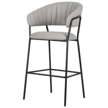 Imagem de Banqueta Alta Mara Rivatti 107,50 cm (Altura) Estofado em Tecido Cinza