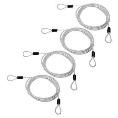 Imagem de PATIKIL Cabo de aço inoxidável revestido de vinil de 5/81.3 cm de diâmetro com laços, 4 peças de corda de fio flexível de 2,1 m (200,7 cm) trava de corrente de segurança para iluminação de palco ao ar