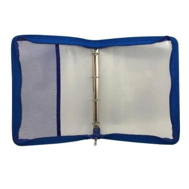Imagem de Kit 2 Fichários 4 Furos - Pasta Universitária Pvc Azul