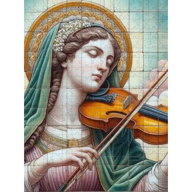 Imagem de Quebra-cabeça Religiosos Santa Cecilia da Musica em 60 Peças - Coleção