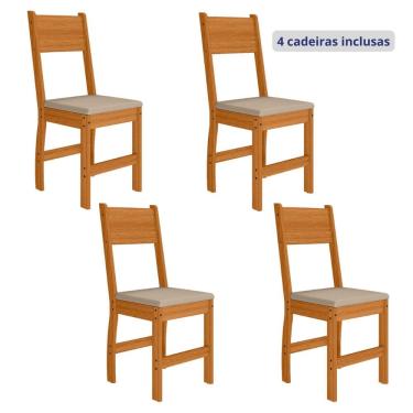 Imagem de Conjunto 4 Cadeiras para Cozinha Milano Freijo UV/Savana