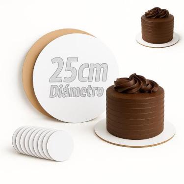 Imagem de Kit 10 Cake Board 25cm Bases Para Bolo Confeitaria 3mm - AQUI DA ROÇA