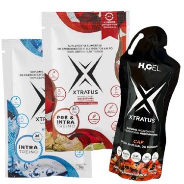 Imagem de Kit Iniciante Triatlhon - XTRATUS Kit Iniciante Triatlhon - INTRA TREINO SACHÊ 90G NEUTRO + PRÉ E INTRA TREINO SACHÊ 90G BETERRABA, LIMAO E GENGIBRE + H2GEL SACHÊ 74,4G CAF