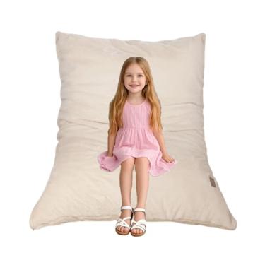 Imagem de Wonder Space Cadeira Bean Bag – Enchimento de espuma macia | Capa removível e lavável | Tecido de pelúcia ultramacio - Almofada minimalista para crianças e adultos, jogos, leitura e relaxamento, bege