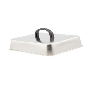 Imagem de IEUDNS Tampa de metal para grelha, tampa retangular para alinhavo, resistente, acessório para chapa, para hambúrguer com cúpula derretida para queijo, 40cmx30cmx5cm