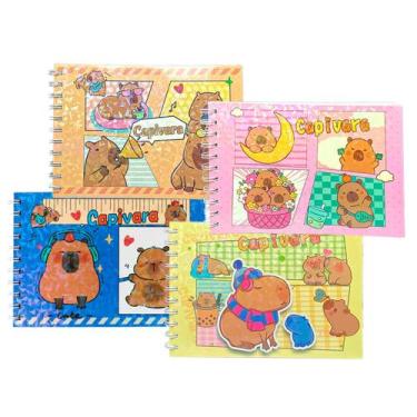 Imagem de Livro de Colorir Capivara 48 páginas Plástico protetor Capas e Desenho
