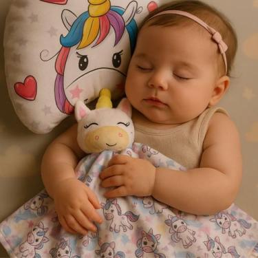 Imagem de Kit de Naninha Paninho com Bichinho Pelúcia + Travesseiro Anatômico Be