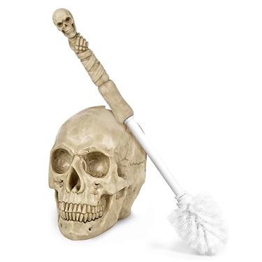Imagem de Toilet Brush and Holder Set for Bathroom,Skullduggery Skeleton Gothic Bathroom Decor Toilet Bowl Brush Set,Space Saving for Storage, Drip-Proof, Easy to Assemble, Deep Cleaning