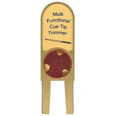 Imagem de Alumínio Alumínio Multifuncional U Billiards Billiards Pool Cue Trimer Shaper Belnisher Snooker Reparo Ferramenta de reparo para players profissionais e entusiastas Material de (Etiqueta de ouro)