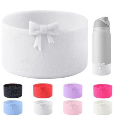 Imagem de DEWJDFSC Bota protetora de silicone compatível com Owala 947 ml, protetor de proteção inferior para garrafas de água de aço inoxidável FreeSip, Twist e Flip (branca)