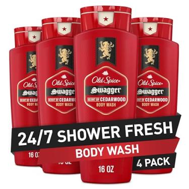 Imagem de Old Spice Sabonete corporal masculino, aroma Swagger, coleção vermelha, 40 ml (pacote com 4)