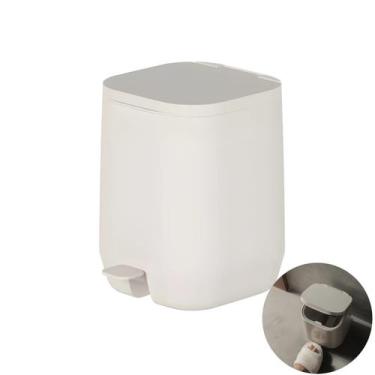 Imagem de Lixeira Com Pedal Cesto De Lixo 6 Litros Banheiro Bege - Aura LX400BGF