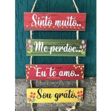 Imagem de PLAQUINHAS DECORATIVAS COM FRASES MOTIVACIONAIS COM CORDA PARA PENDURAR 5x19CM CADA