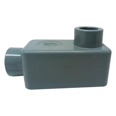 Imagem de Caixa Derivação Fixa PVC Conduletzel Cinza Tipo LB S/ Rosca S/ Placa – Wetzel | ½” LBCSR-10 Cód. E013040021