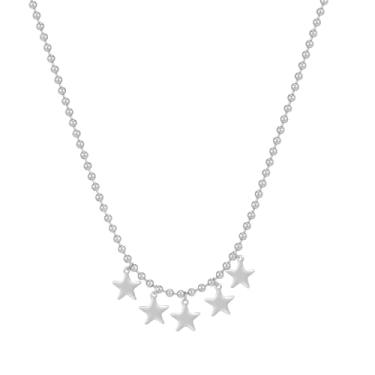 Imagem de KURTCB Colar gargantilha de estrela em camadas Y2k com strass grosso com franja e borla para mulheres, free size, Zinco, Zircão