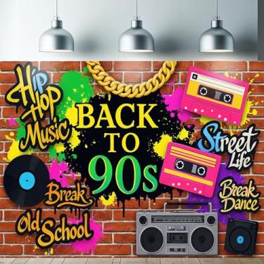 Imagem de Starlit Patio Tapeçaria Hip Hop dos anos 90 para pendurar na parede retrô cenário de grafite da velha escola 198 x 159 cm Rap Cassete Boombox Banner decoração de sala de festa DJ Studio Street Vibe