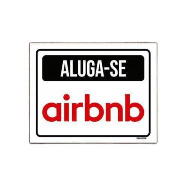 Imagem de Placa Sinalização - Aluga-Se Airbnb 18X23