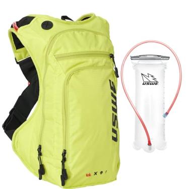 Imagem de USWE Mochila de hidratação Outlander Moto, corrida, caminhada com bexiga de água, hidropack para homens e mulheres, equipamento de mochila e equipamento para ciclismo, BTT (amarelo louco, 9L)