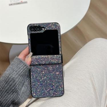 Imagem de Capa para Samsung Galaxy Z Fold6 com glitter luxuoso, diamante, céu estrelado, brilhante, à prova de choque, dobradiça protetora (para Samsung Galaxy Z Fold6/verde)