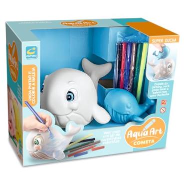 Imagem de Cometa Aqua Art Baleia Com KIT de Canetinhas para Pintar e Colorir a Baleia e com Super Ducha para Limpar
