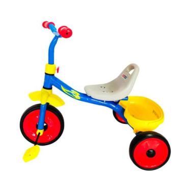 Imagem de Triciclo Infantil Azul Assento Ajustável Pedal Conforto 30Kg - UNI-ART