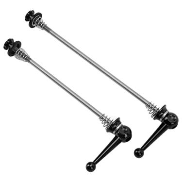 Imagem de Roda de bicicleta Espetos Liberação Rápida Premium Alumínio Titanium Liga Leve Durável Bicicleta Alavanca de Liberação Rápida para Mountain Road Bikes 100mm Frente 135mm Hub (Preto)