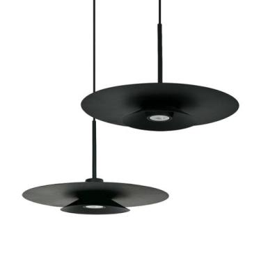 Imagem de Kit 2 Pendente Moderno Luminária Tutu 40cm Preto 1 LED Mr-16 Bivolt - 