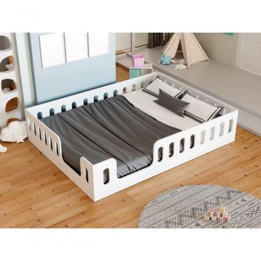 Imagem de Cama Casal Montessoriana Penélope Com Estrutura Baixa E Design Sofisticado