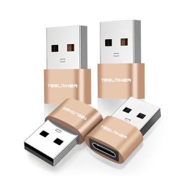 Imagem de Teslniher Pacote Com 4 Adaptadores Usb Para C, Otg Usb-C Fêmea E Macho, Conversor De Carregador Compatível Iphone 16, 15 14, Ipad Pro Air Mini, S24 S23