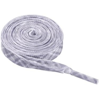 Imagem de Elerevyo Tênis listrado quadriculado com cadarço colorido quadriculado 1 par, Cinza, 80cm/31.5''