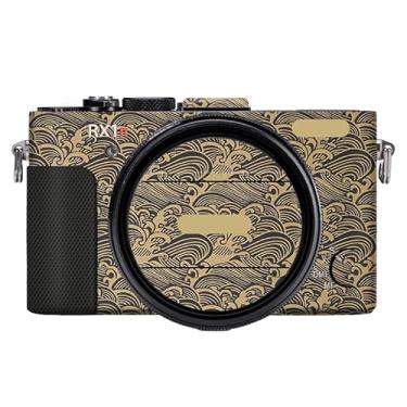 Imagem de RX1RM2 Película adesiva antirriscos para câmera mirrorless para Sony RX1R Mark II Vinil Wrap Body Protective Sticker Coat (ouro onda)