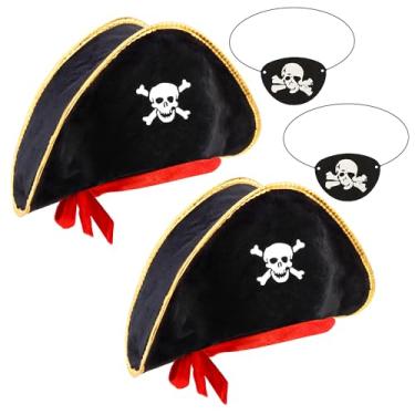 Imagem de COCIDE Acessórios de pirata chapéu de pirata fantasia feminina com aplique de olho bandana para homens Disfraz De Pirata Para Mujer Camisa Piratas do Caribe Adulto Saco Vermelho Miçangas Lenço Roupa