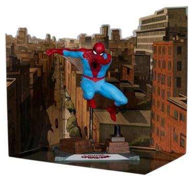 Imagem de Boneco do Homem-Aranha Marvel Escala 1:10 com cena (o Incrível Homem-Aranha #38) Etiqueta Dourada McFarlane Toys