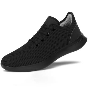 Imagem de Tênis feminino de caminhada, preto, tênis de corrida, tênis atlético, para corredores de árvores, suporte de arco, ultraleve, respirável, malha, antiderrapante, casual, para academia, viagem, trabalho