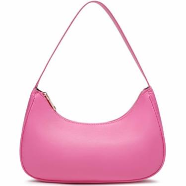 Imagem de Bolsa de ombro moderna para mulheres fofas Hobo Tote Mini Clutch Underarm Purse para uso diário/trabalho/viagem/passeios casuais, rosa, Mini