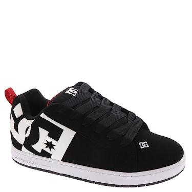 Imagem de DC Tênis de skate masculino Court Graffik Sq cano baixo casual, Preto/branco/vermelho, 8.5
