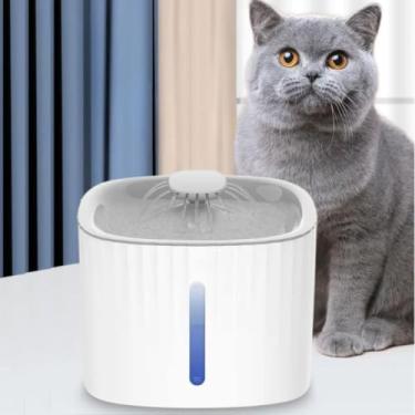 Imagem de Bebedouro Automático 3L Gatos Cães Fonte Silenciosa Com Filtro Triplo, Visor LED, USB, Luz Noturna e Fluxo 360°