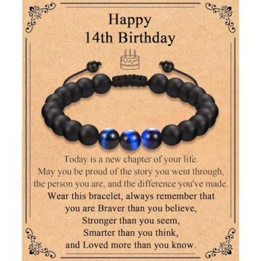 Imagem de Presentes de aniversário de 13º 16º 18º 21º 30º 40º 50º 60º aniversário para meninos homens ele, 11-21 30-60 anos menino homem homem presente aniversário pulseira para filho irmão neto sobrinho pai