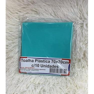 Imagem de Kit 10 Toalha De Mesa Lisa Plástica 70x70cm Para Aniversário Festa Casamento(Verde água)