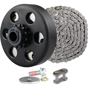 Imagem de FDJ Minibike Go Kart embreagem 5/8 furo 12 dentes com 35 correntes centrífugas 5/8" e conjunto de corrente para Go Kart Mini cortador de grama Fun Kart