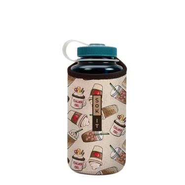 Imagem de Sok It Garrafa de água Botl Sok capa de neoprene isolada (favorita do professor, serve para 947 ml Nalgene)