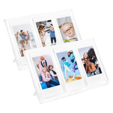 Imagem de shantmay Mini porta-retrato 3 em 1, molduras polaroid transparentes 2x3, expositores de mesa, pacote com 2