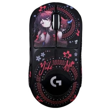 Imagem de Fita adesiva para mouse com cobertura total para Logitech GPW/Viper Kit de atualização profissional de ratos pré-cortados resistentes ao suor (Yuki-Black, para G PRO X Superlight 1 e 2)
