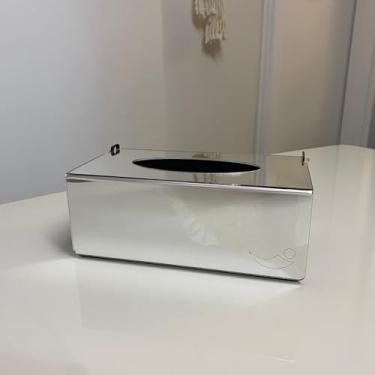 Imagem de Caixa Porta Luvas, Lenços e Máscaras - Acrílico Espelhado (Prata - Transparente)