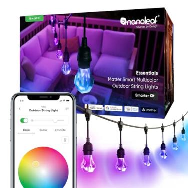 Imagem de Nanoleaf Essentials Matter Kit inteligente de luzes multicoloridas para uso externo com lâmpadas LED RGBICW endereçáveis, branco e que muda de cor, Wi-Fi + Bluetooth, IP 65 resistente à água (15 m (20