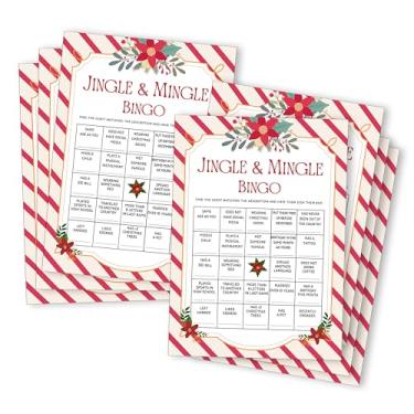 Imagem de JUSITAKEET Christmas Find Someone Who Cartas de jogo, jogos de bingo de festa temática Feliz Natal para adultos, famílias, grupos grandes, decoração de artigos de festa de inverno, conjunto de 25