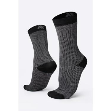 Imagem de Meia para Corrida Bike HUPI Carbono 1 Par Cano Médio, Cor: Preto, Tamanho 36-42